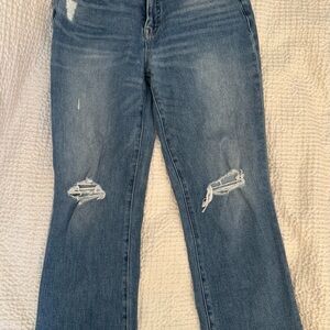 Lucky Brand Blue Distressed Straight Leg Jeans